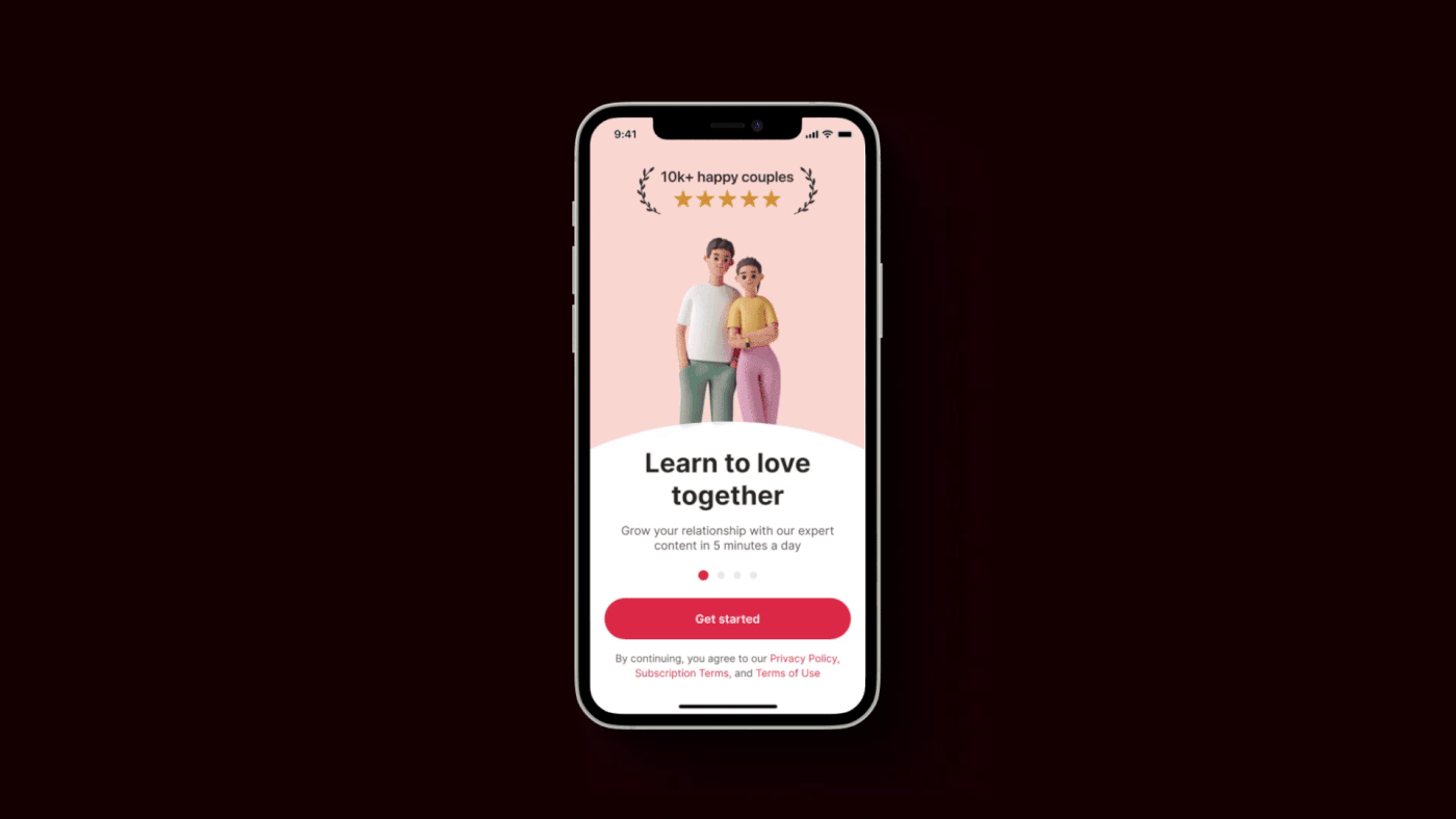 relationship couple app design Mobile app marketing   marketing digital Love UI/UX marketing agency ios