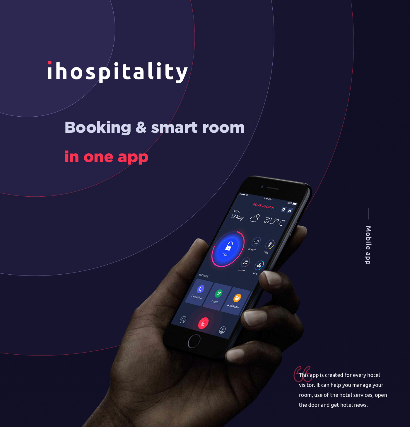 app mobile UI ux Smart brand Booking hotel room sketch