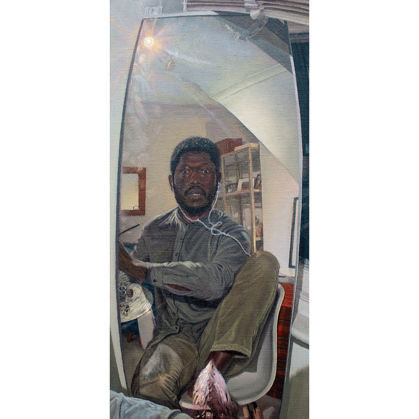 First Person fisheye FPS observation Oil Painting painting   Perspective portrait Realism self portrait