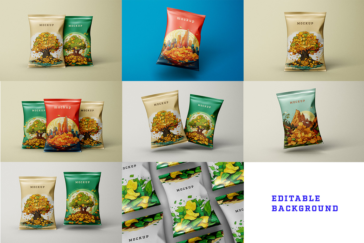 chips package Mockup free Packaging packaging design Pack design branding  snack