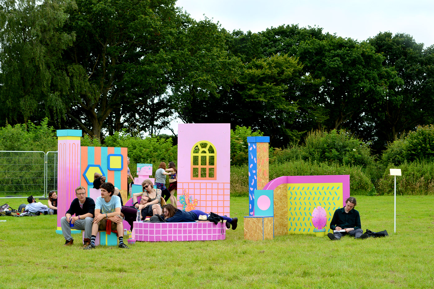 brainchild festival set design  seating area festival festival design colour barbie playhouse 3d design