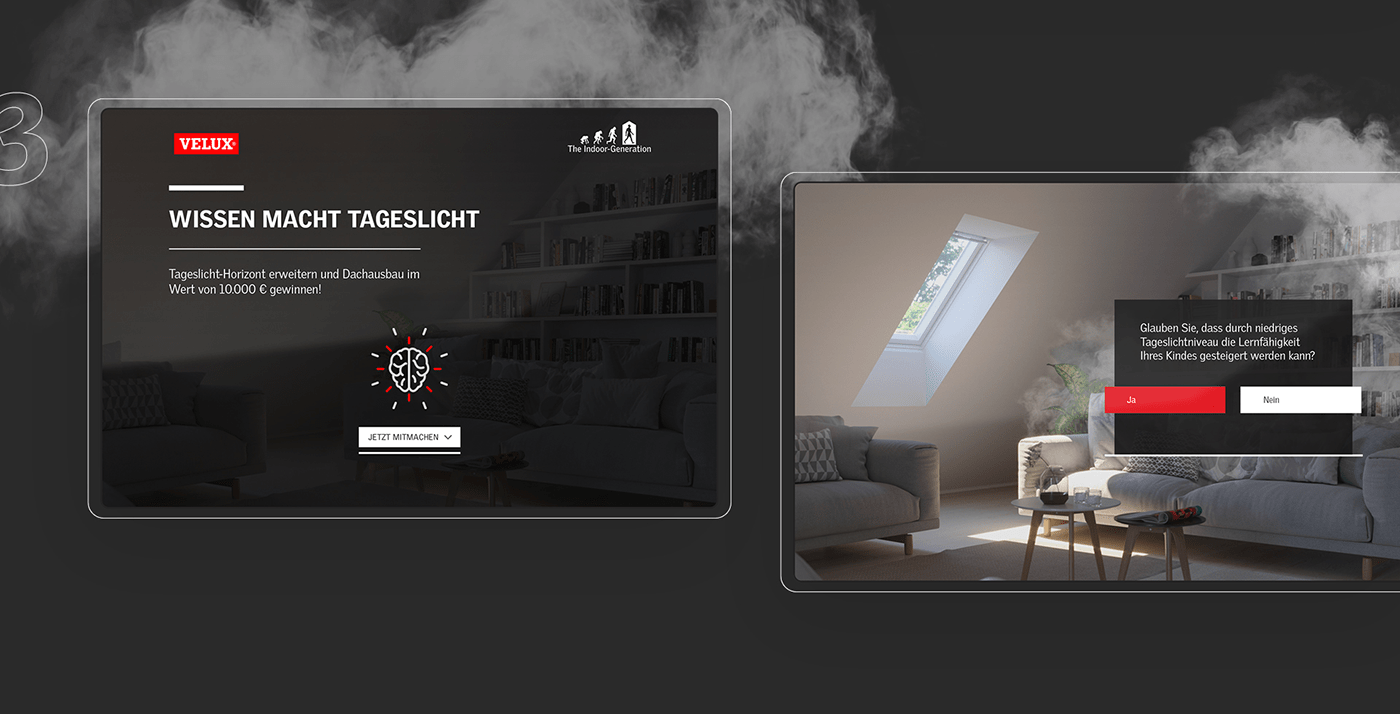 Velux Gewinnspiel gamedesign Quiz indoor generation samirverdi light Window game Fenster