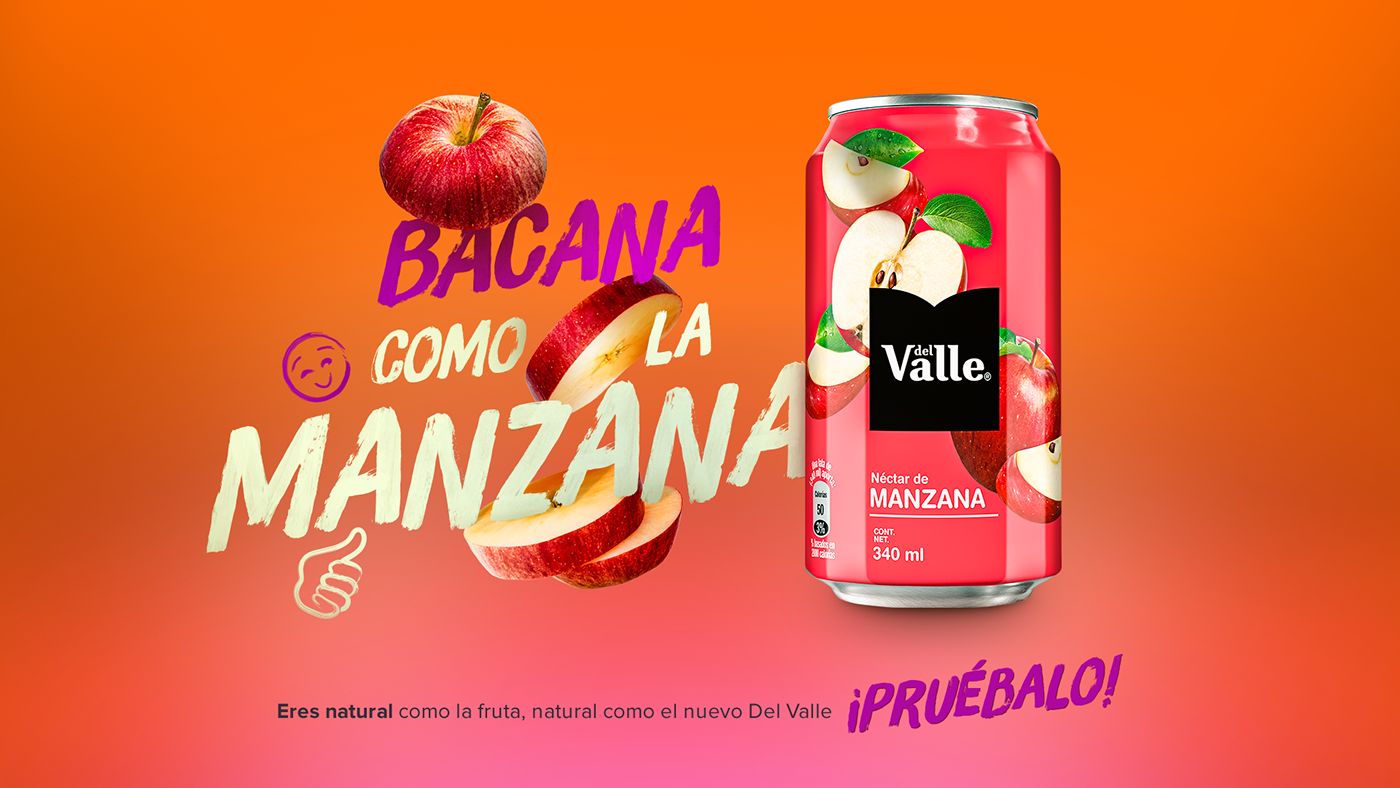 Advertising  art direction  Fruit Del Valle minute maid bright colors juices Modern Design beverages Coca-Cola