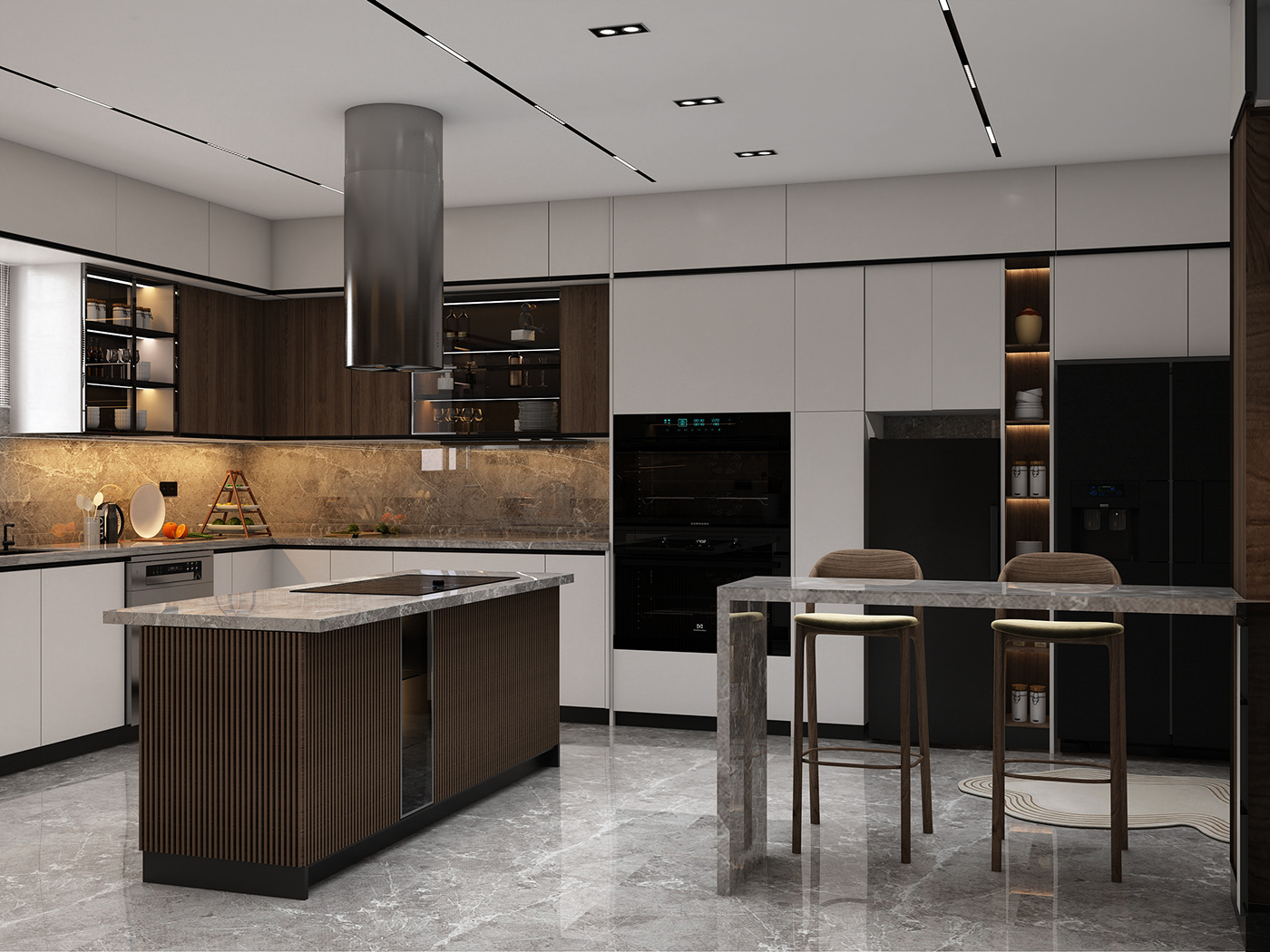 kitchen interior design  visualization modern 3ds max architecture Render vray