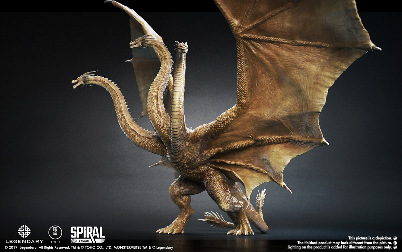 dragon godzilla godzilla2019 KingGhidorah king_ghidorah KingoftheMonsters kaiju statue Zbrush monster