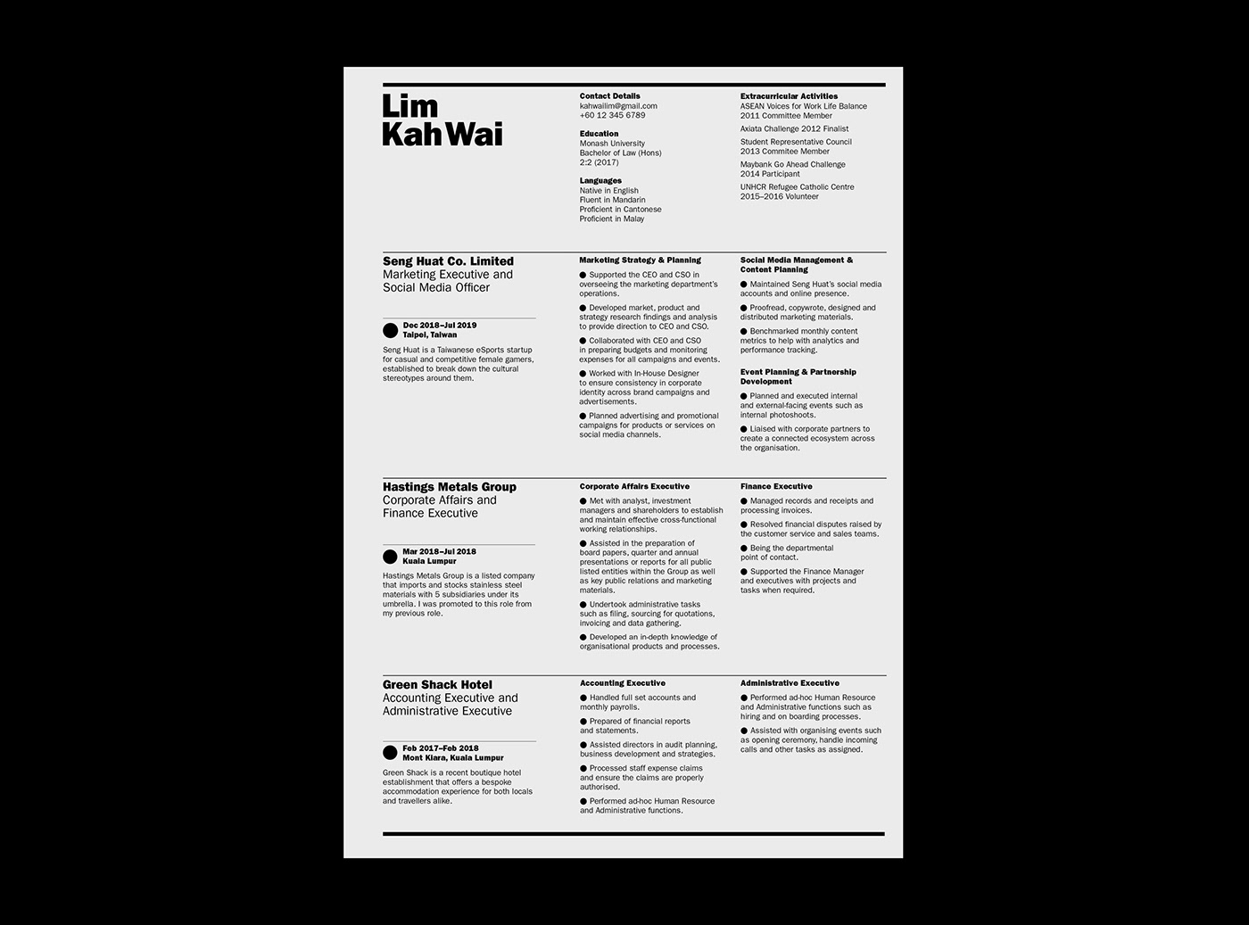 CV editorial Layout Resume typography   branding  Collateral grids paper print