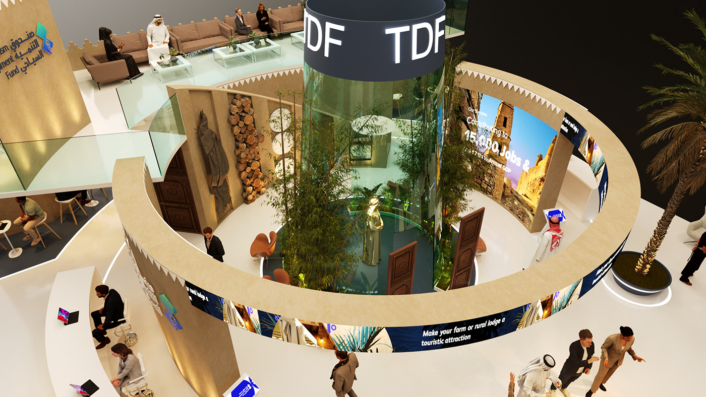 booth design Exhibition  3D Render corona expo Stand Exhibition Design 