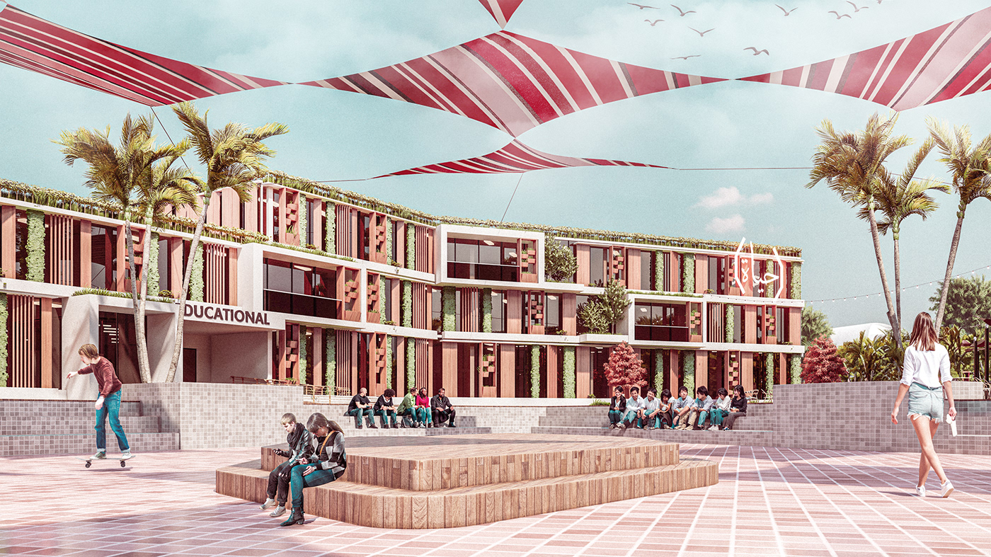 Sustainability graduation graduation project architecture visualization Sustainable rehabilitation architectural design Social sustainability report