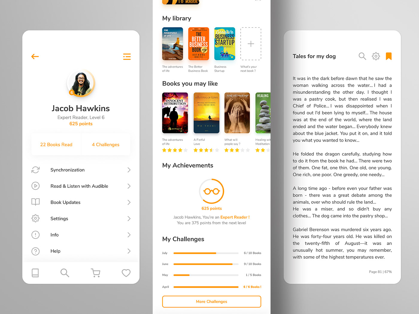 UI ux app Amazon kindle books Reading Interface design Rebrand