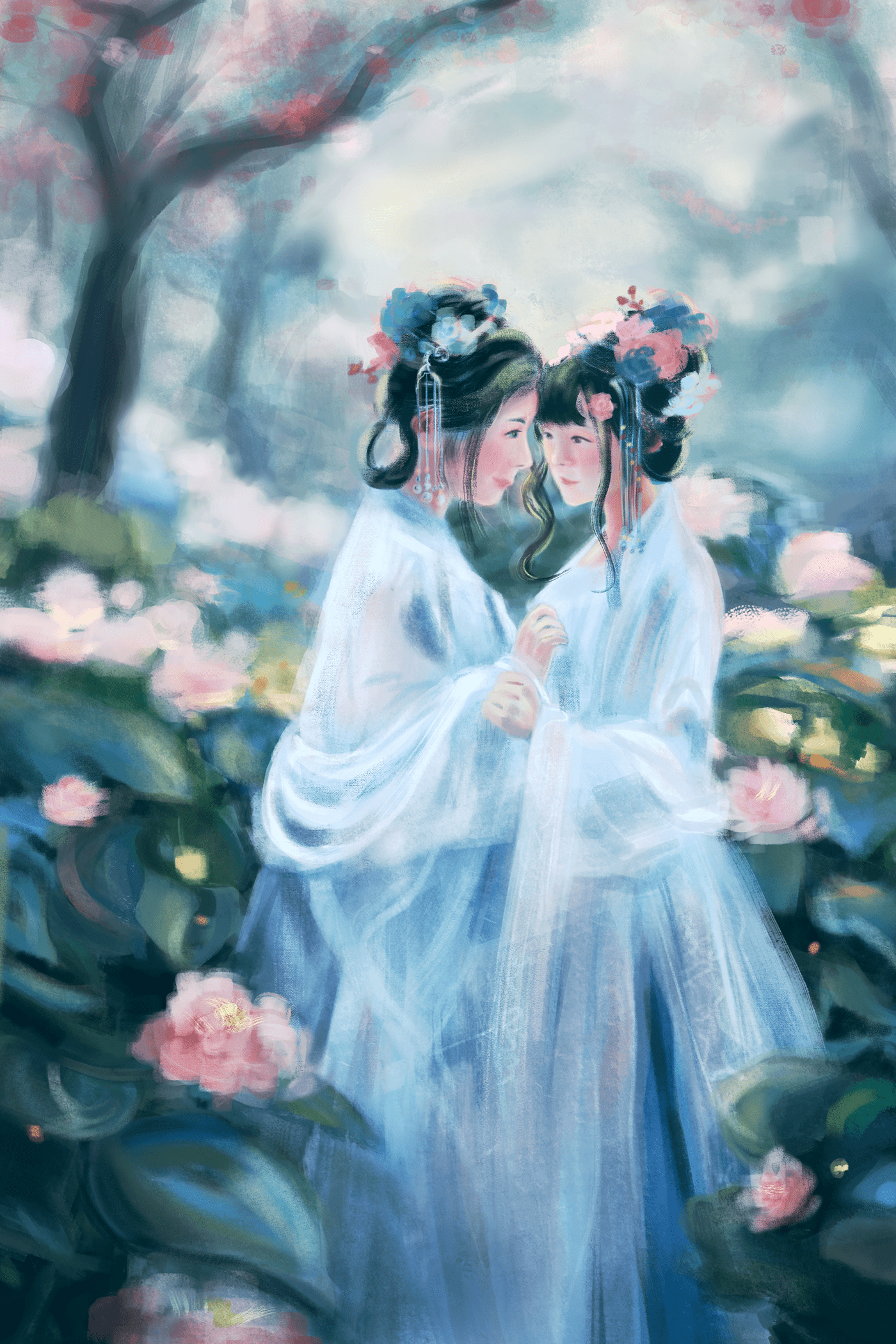 Digital Art  digital illustration Hanfu painting   womens