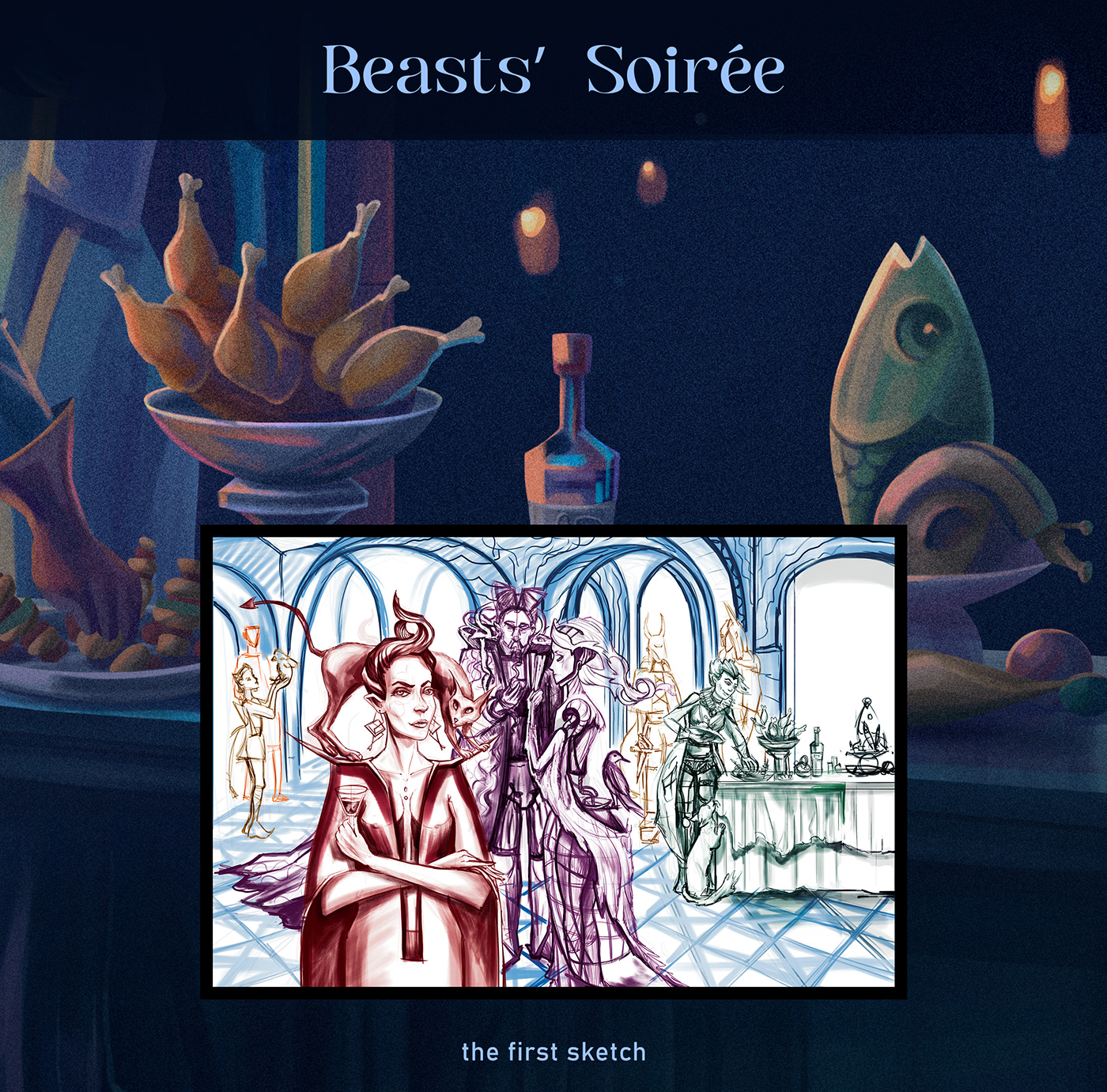 ILLUSTRATION  concept art Visual Development palace characters Magic   fantasy beasts animals Illustrator