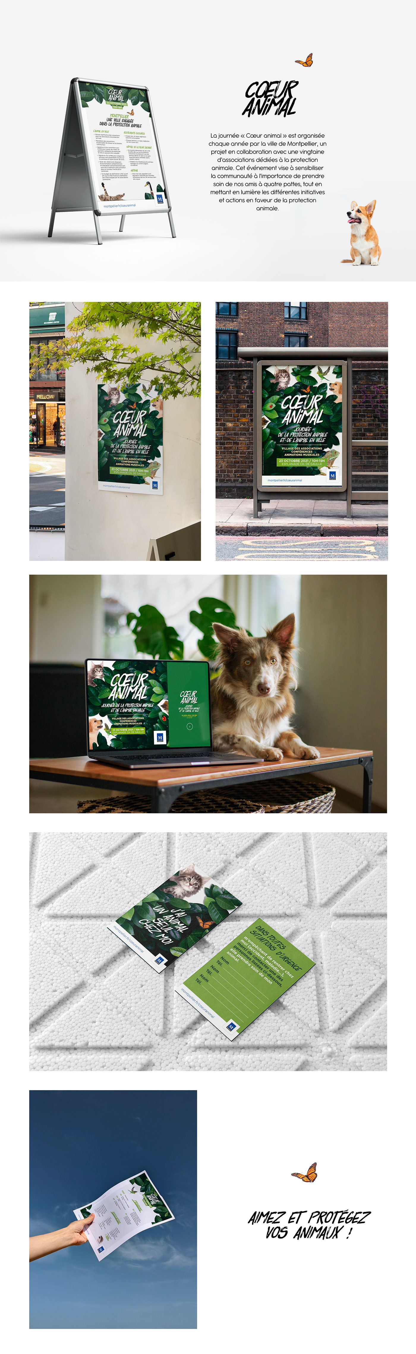 branding  Poster Design Event animals montpellier identidade visual Mockup inspiration typography  