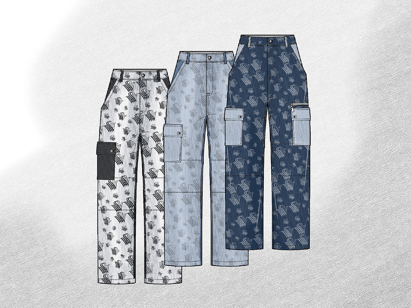 Denim design ILLUSTRATION  Fashion  fabric creations Clothing pants jeans