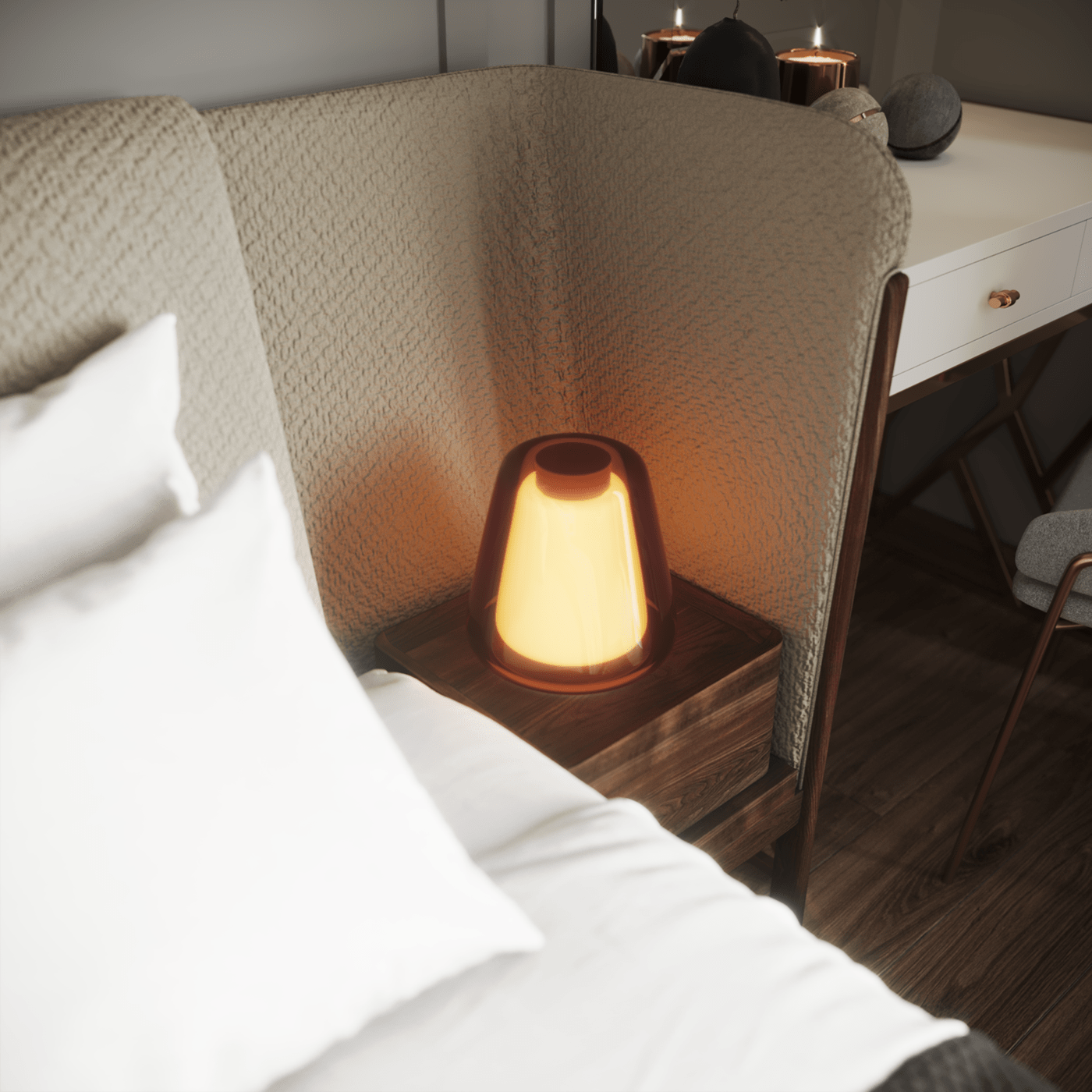 Interior interior design  bedroom Modern Design bed 3D archivisual visualisation