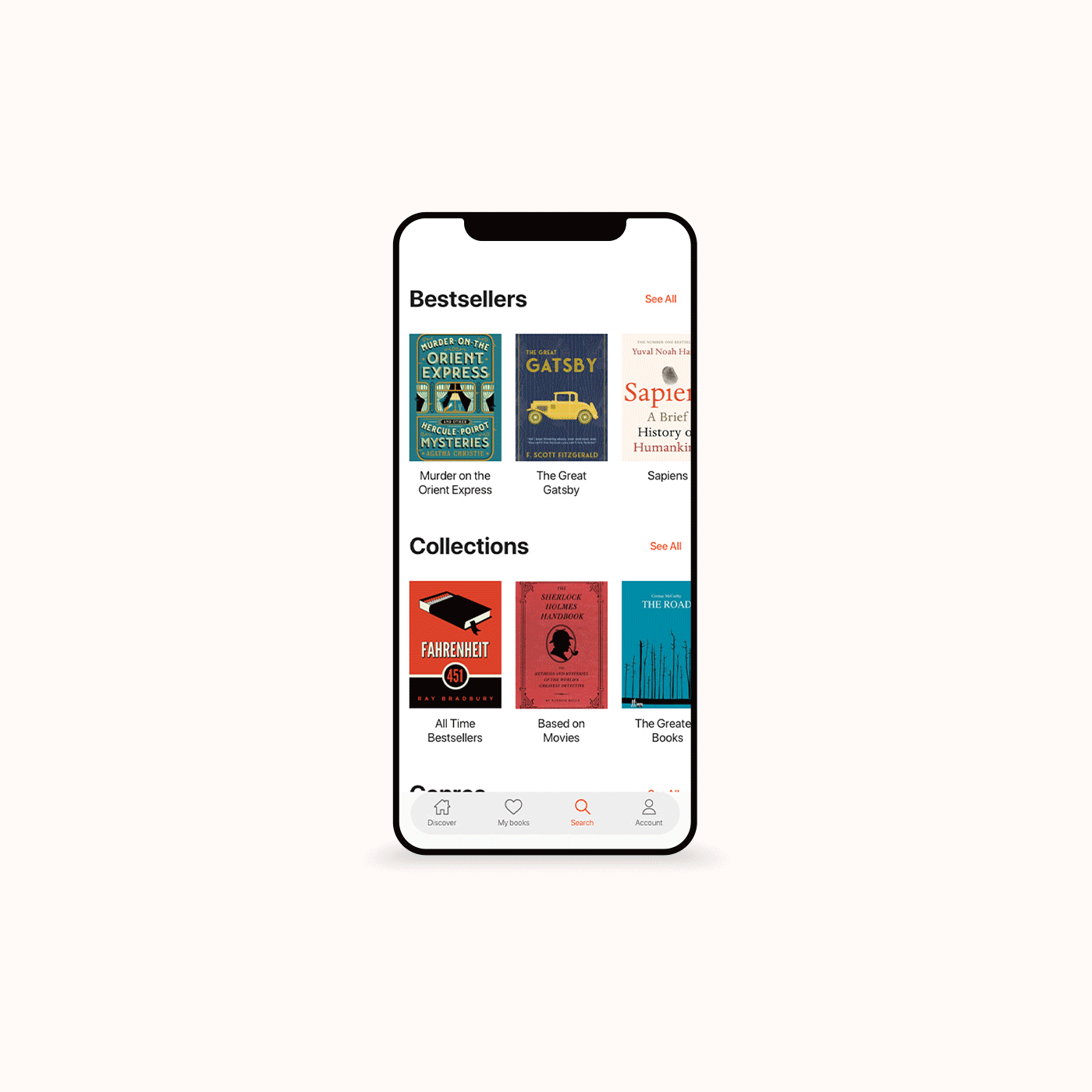 app audiobook book Interaction design  mobile UI ux