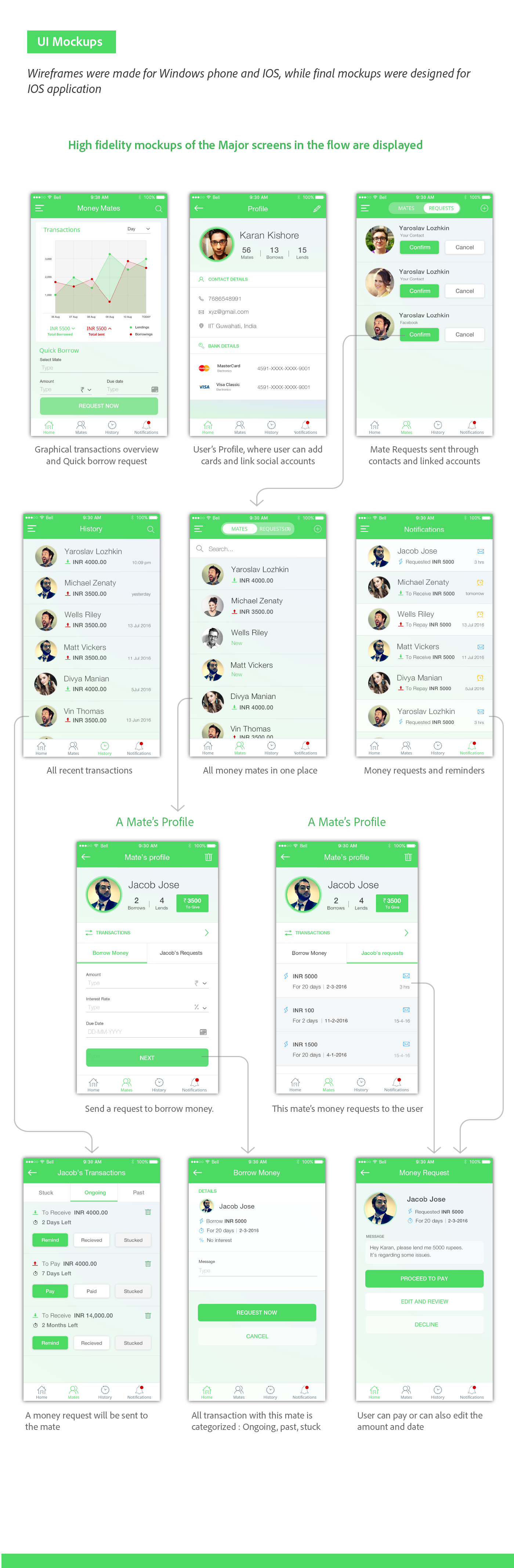 design money application windows phone wireframing Microsoft app Mobile app