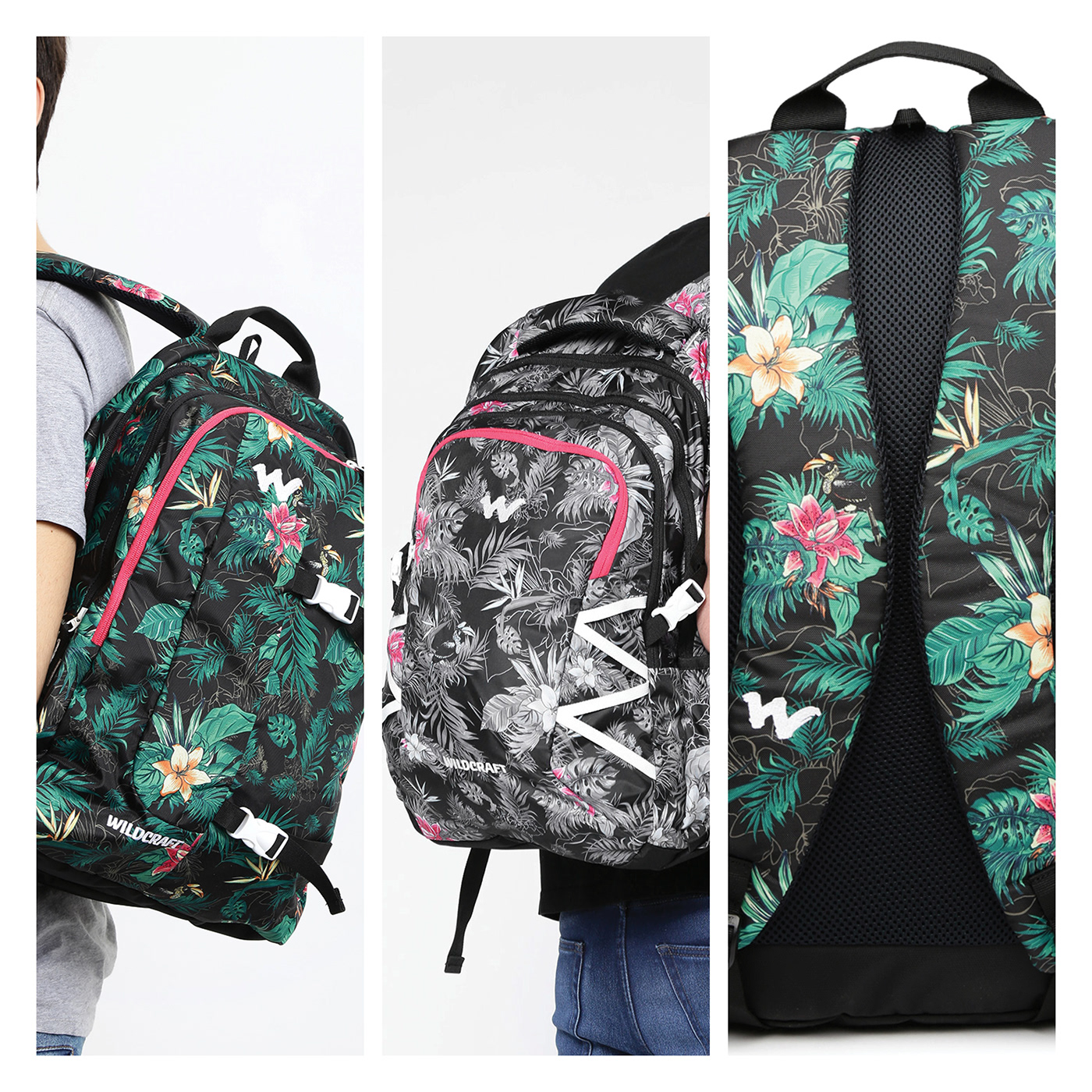 printed backpack floral Tropical backpack print ILLUSTRATION  daypack wildcraft   digital Flora