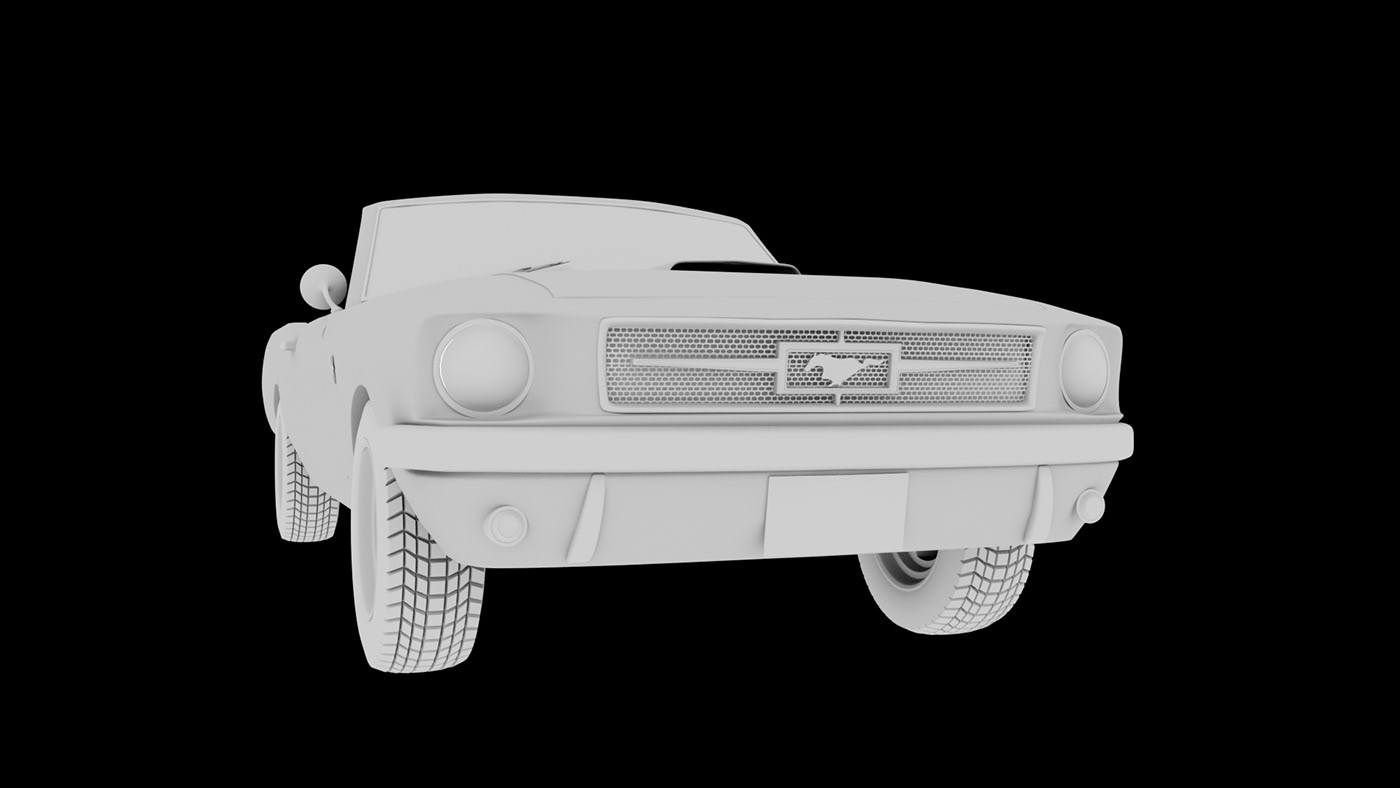 Mustang car 3D 3d modeling Maya Substance Painter