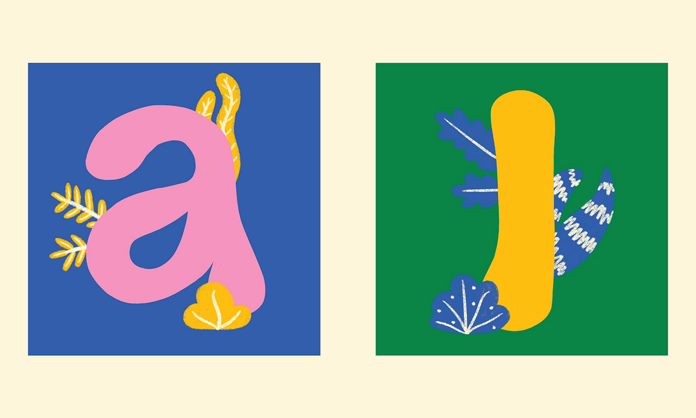 36 days color colorful ILLUSTRATION  Jipiteca plants type Typeface typography  