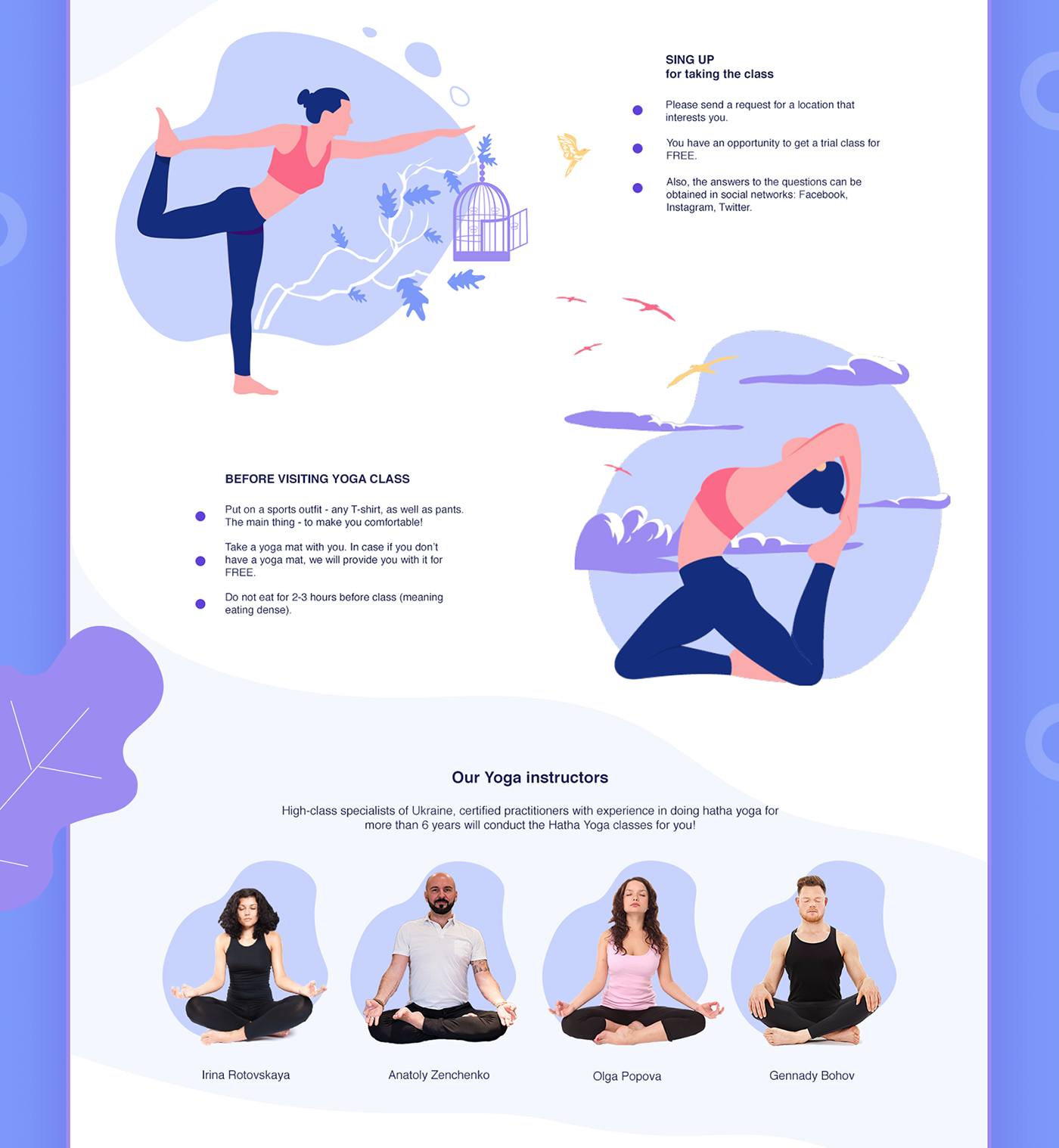landing page Yoga healthy lifestyle ILLUSTRATION  lifestyle flat flat illustrations flat design landing interface design