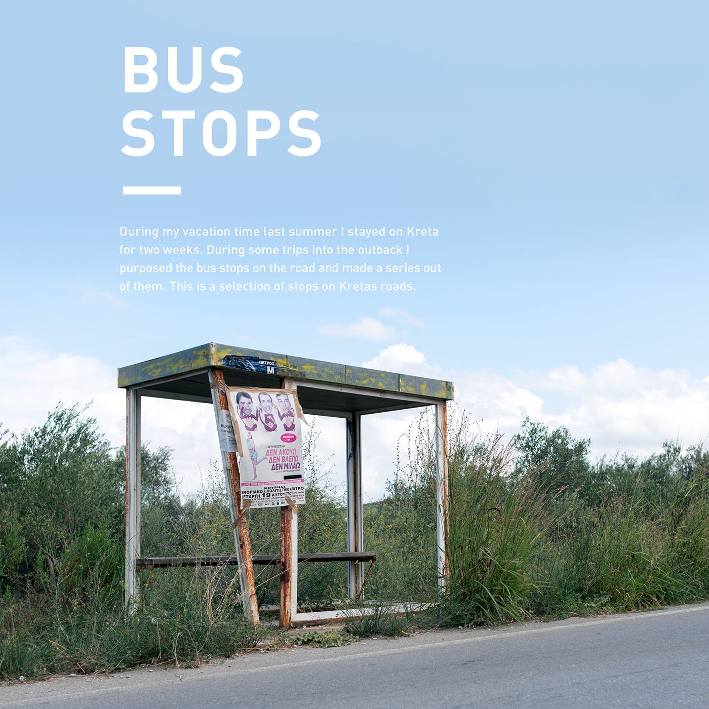 kreta Griechenland Bus sop Landscape outback road fotografie