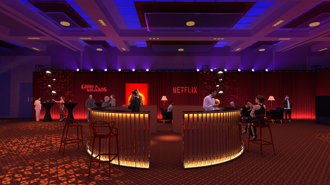 webseries Netflix Retro Afterparty Render 3ds max vray visualization