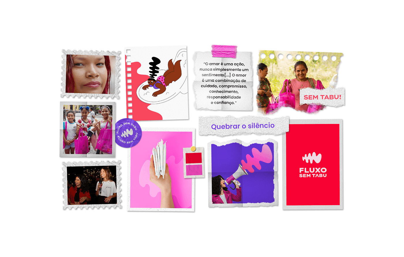 menstruação period identidade visual design gráfico logo ong Projeto social doação Absorvente