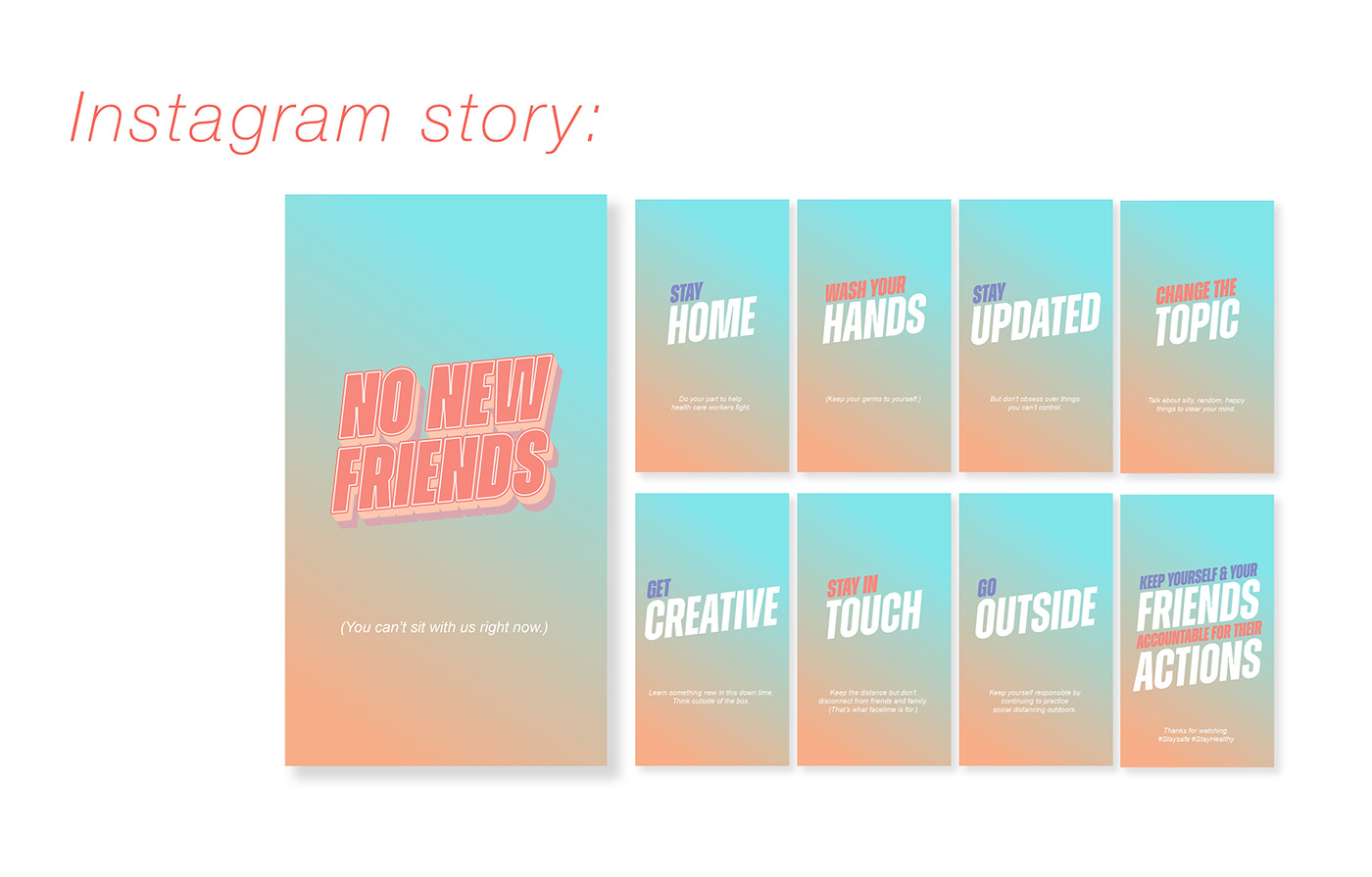 Coronavirus COVID-19 design gradient graphic design  informative instagram story story typography  