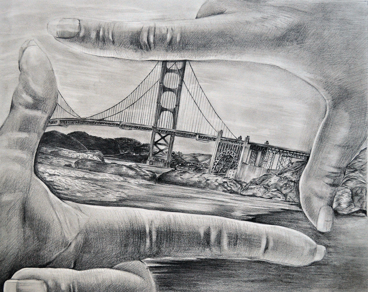 graphite hands Drawing  pencil
