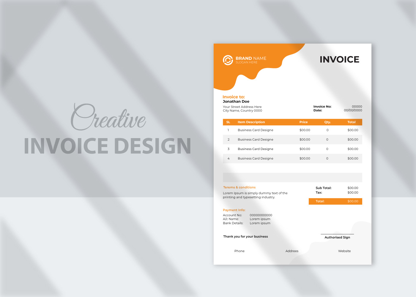 Advertising  brand identity corporate Invoice Design marketing   visual identity