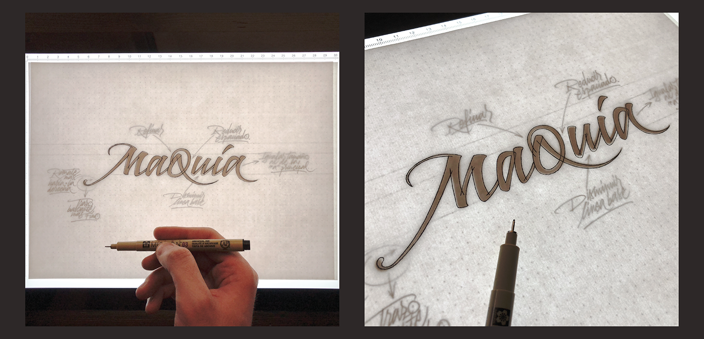 lettering Calligraphy   ruling pen branding  brand restaurant brasserie handmade Handlettering Logotype