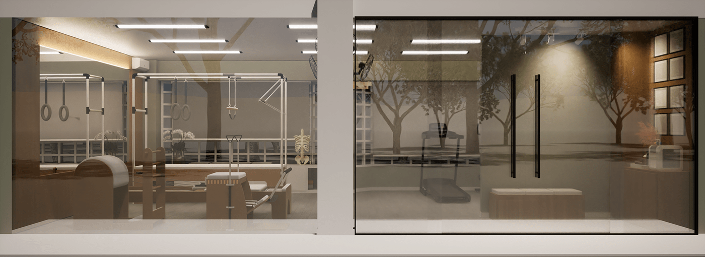 Pilates archviz architecture interior design  Render 3D visualization SketchUP twinmotion ARQUITETURA
