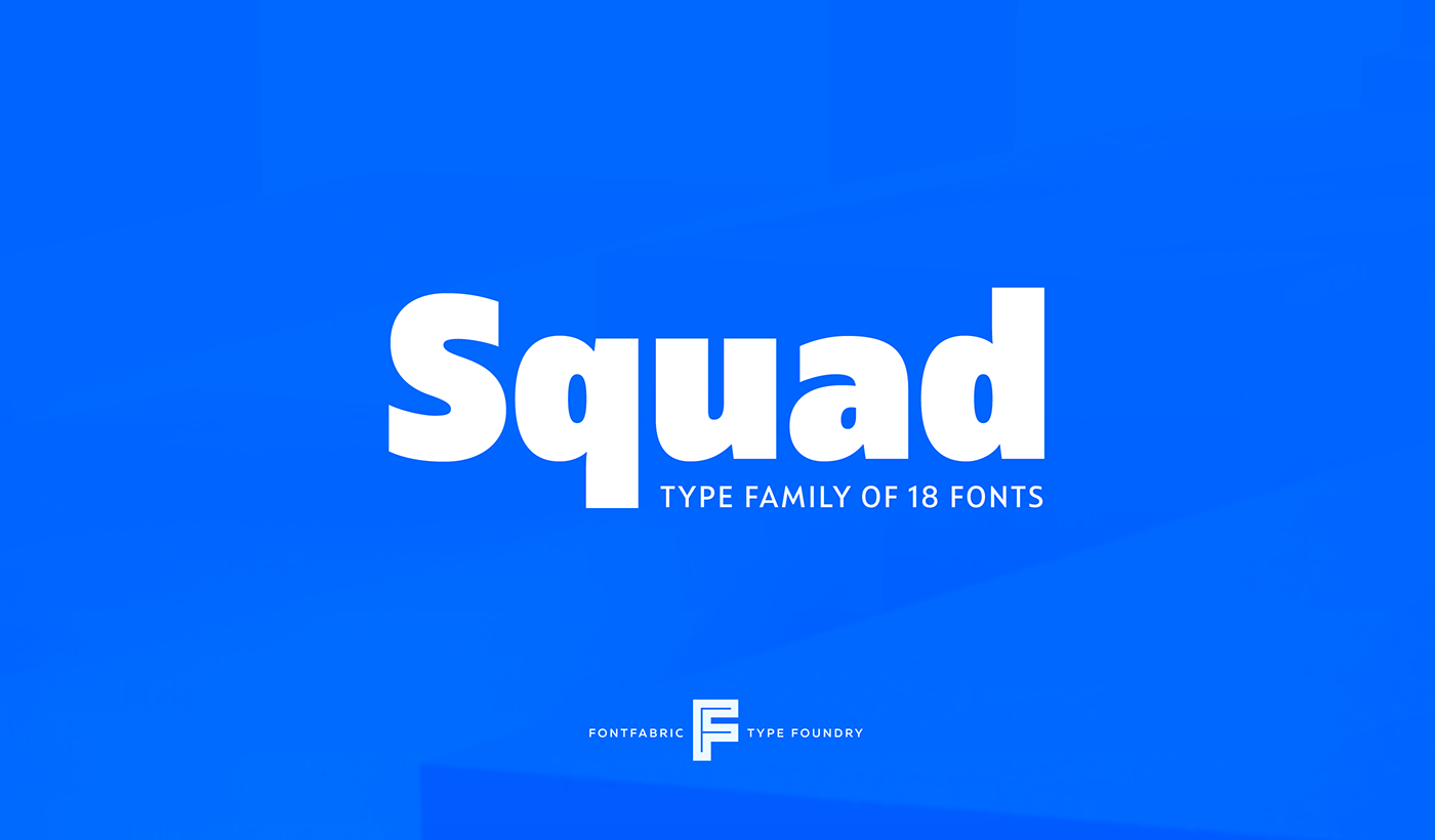 Squad free font Typeface Humanist sans text Headline typograhy logo