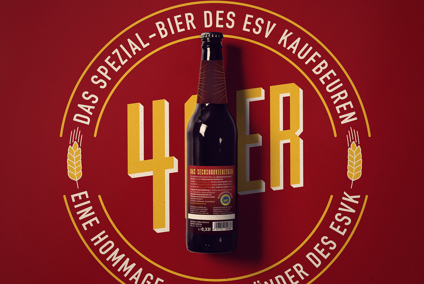 beer branding  Icehockey kaufbeuren germany Packaging sixpack ESVK allgau aktienbrauerei