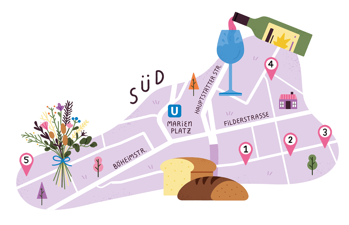 map mapdesign stuttgart Travel Shopping mapillustration