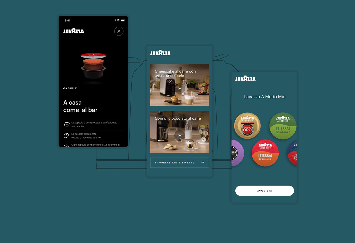 3D Coffee exprerience interaction Lavazza UI ux xD