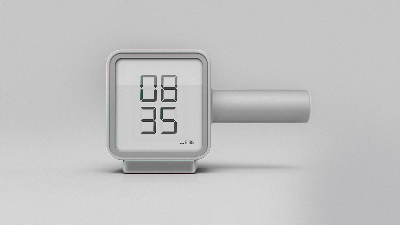 Alarm clock product design  hammer handle clock detail concept product simple