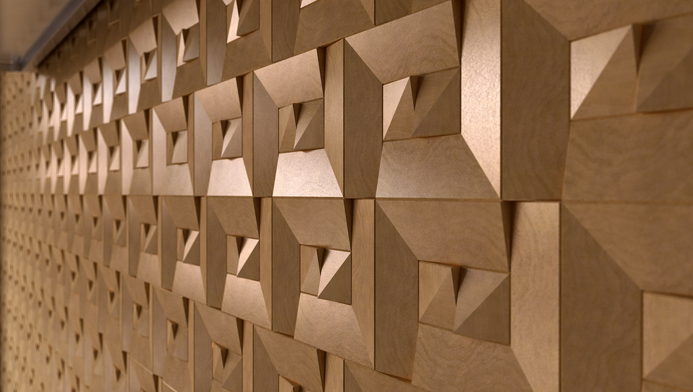 design Project Interior 3D model Render boiserie wood Interaction design  product design  ied