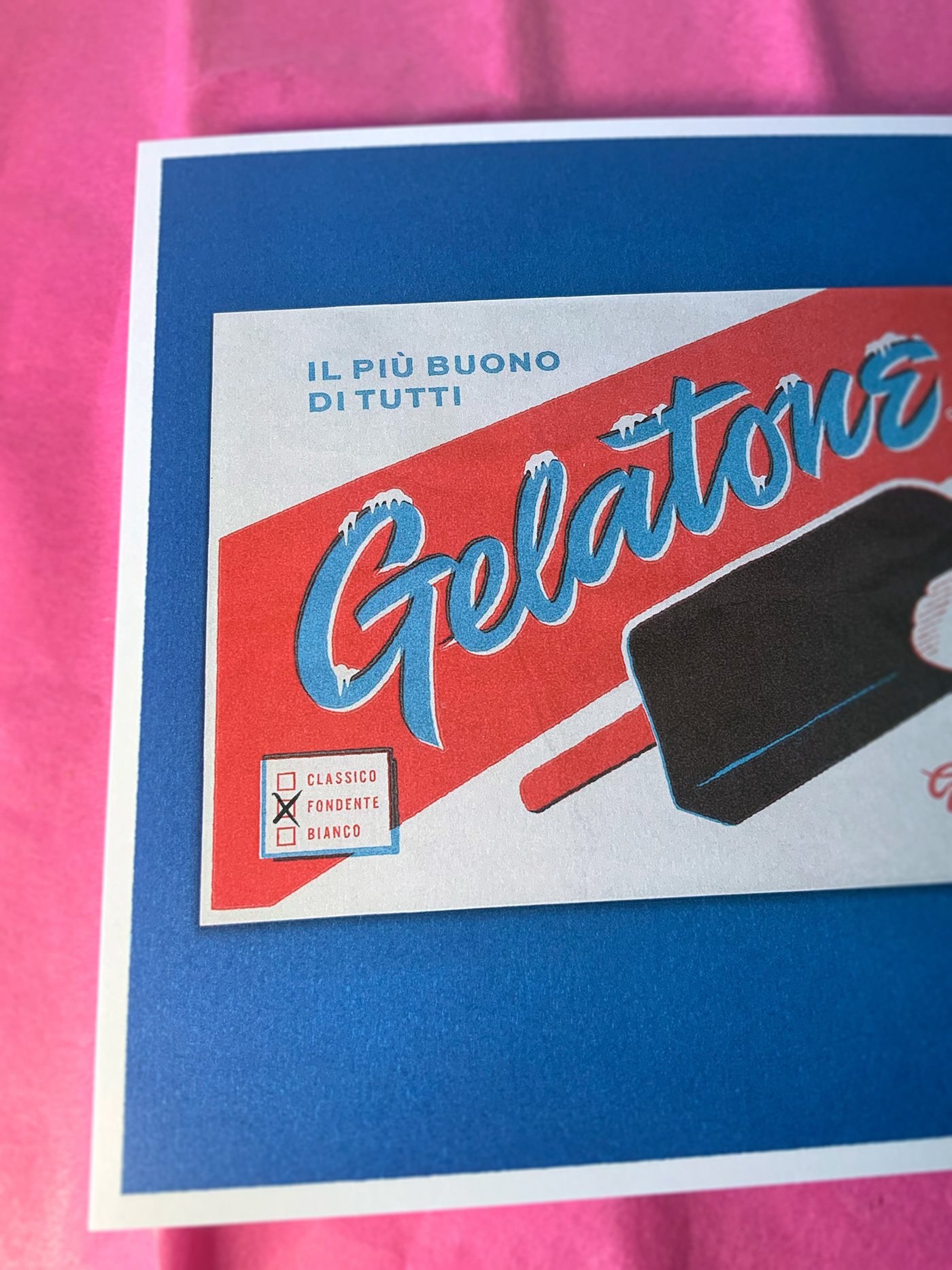 branding  Calligraphy   digital illustraiton fake riso graphic design  ice-cream lettering Packaging print Retro