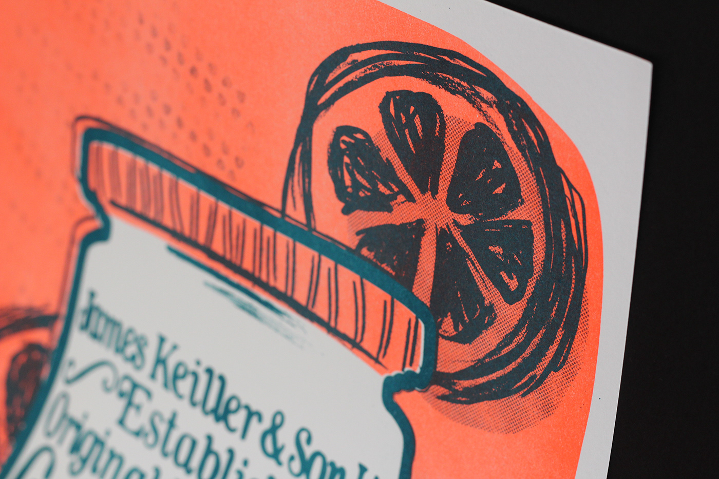 risograph dundee marmalade Riso Keiller's Marmalade Old Dundee printmaking fluorescent ink oranges scotland