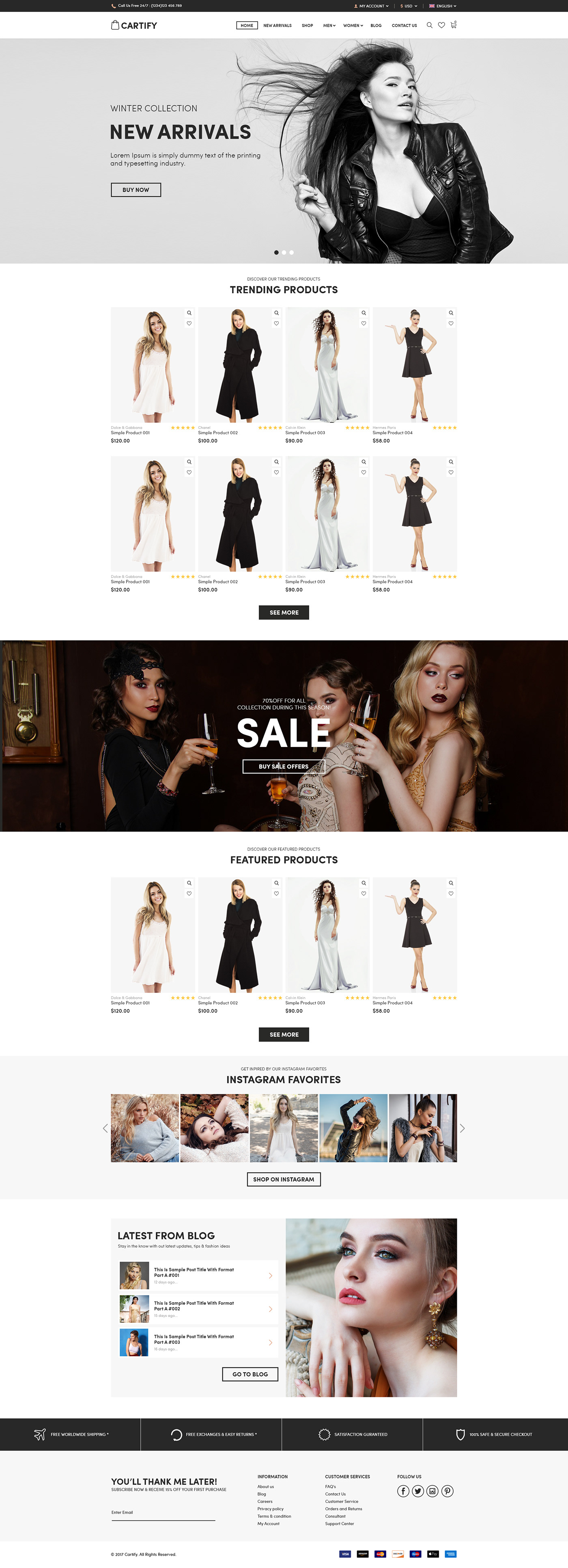 ecommerce web template Cartify template psd Shopping Web template Web UI Design creative web template Fashion Web Template Fashion Website Design eCommerce website design Website UI design fashion style website