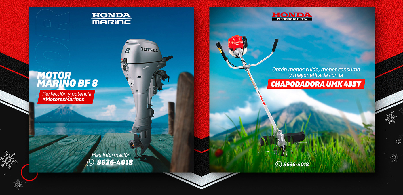 Advertising  Honda Honda Marine inspiration manipulation motorcycle Motos retouching  social media visual design