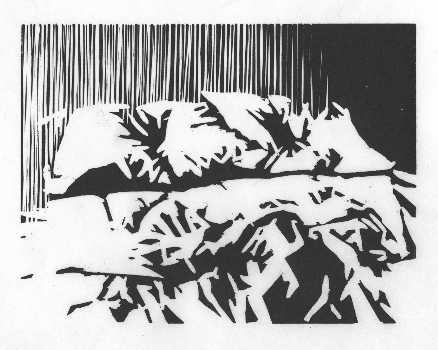 woodblock print relief print bed contrast printmaking felix gonzales-torres