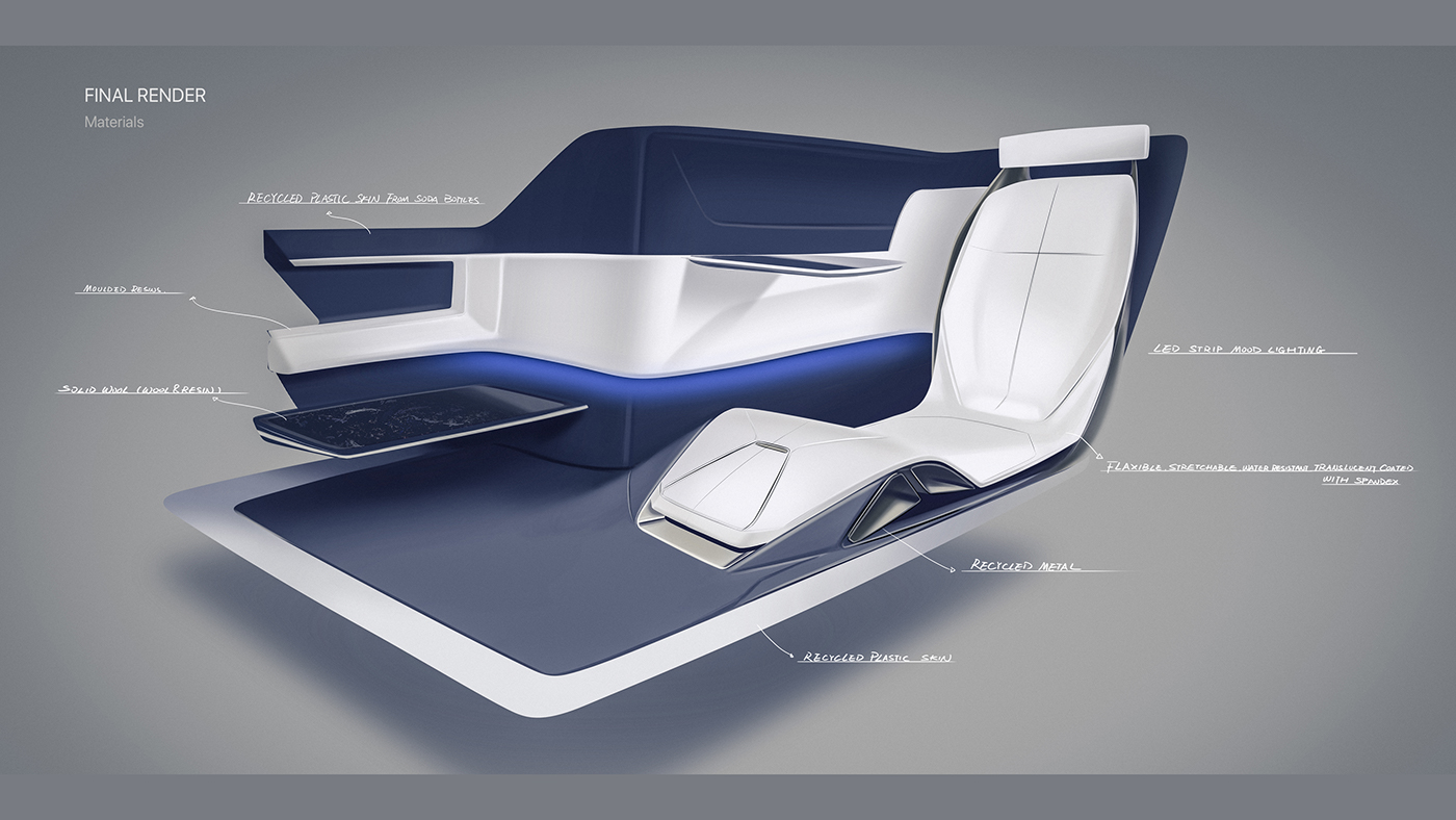 mobility transportation futuristic Scifi interior design  colour trim