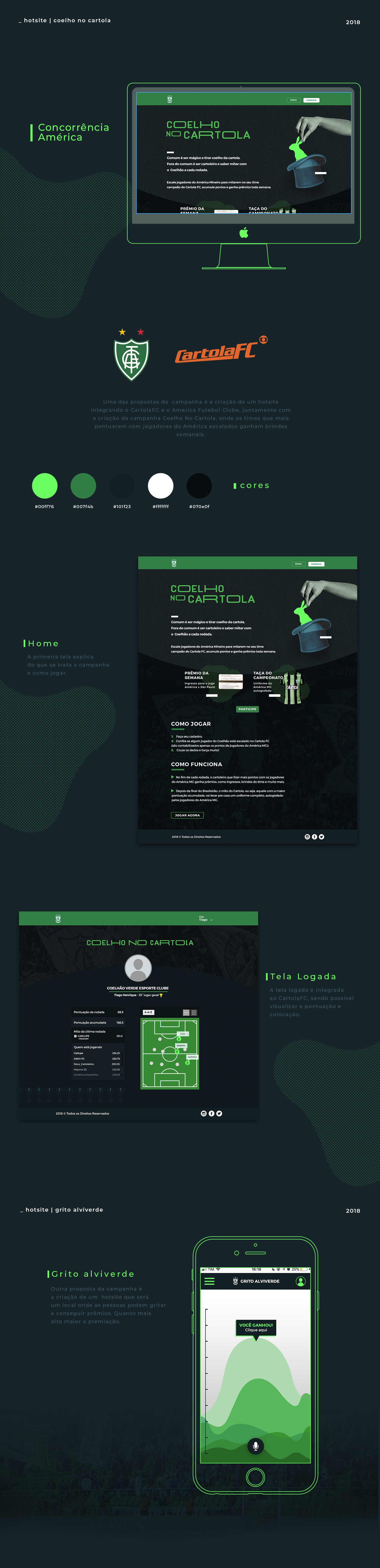 site Web design UI futebol america ux campanha Concorrência Interface