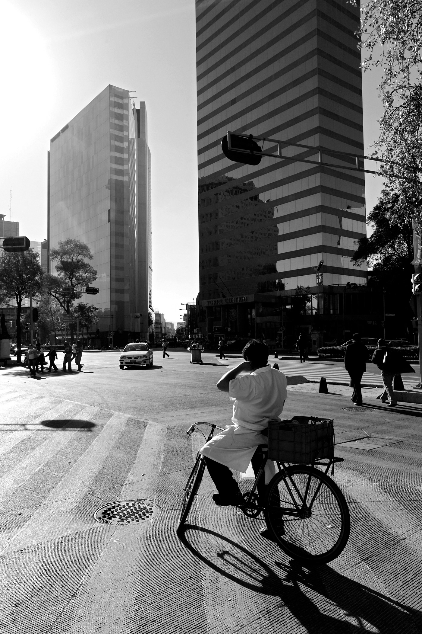 cyclist in delivery in the streets of Mexico