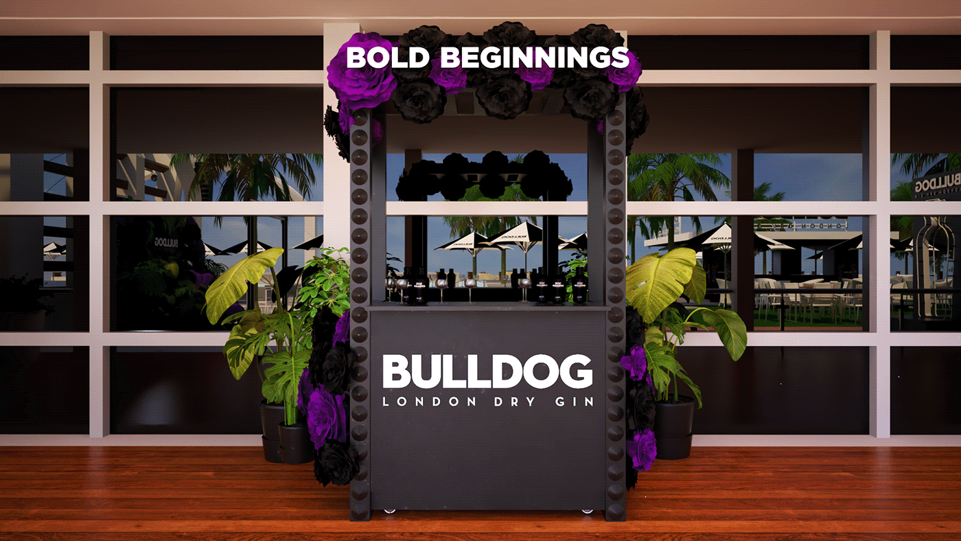 3d design 3d render activation bold bulldog Event gin posm
