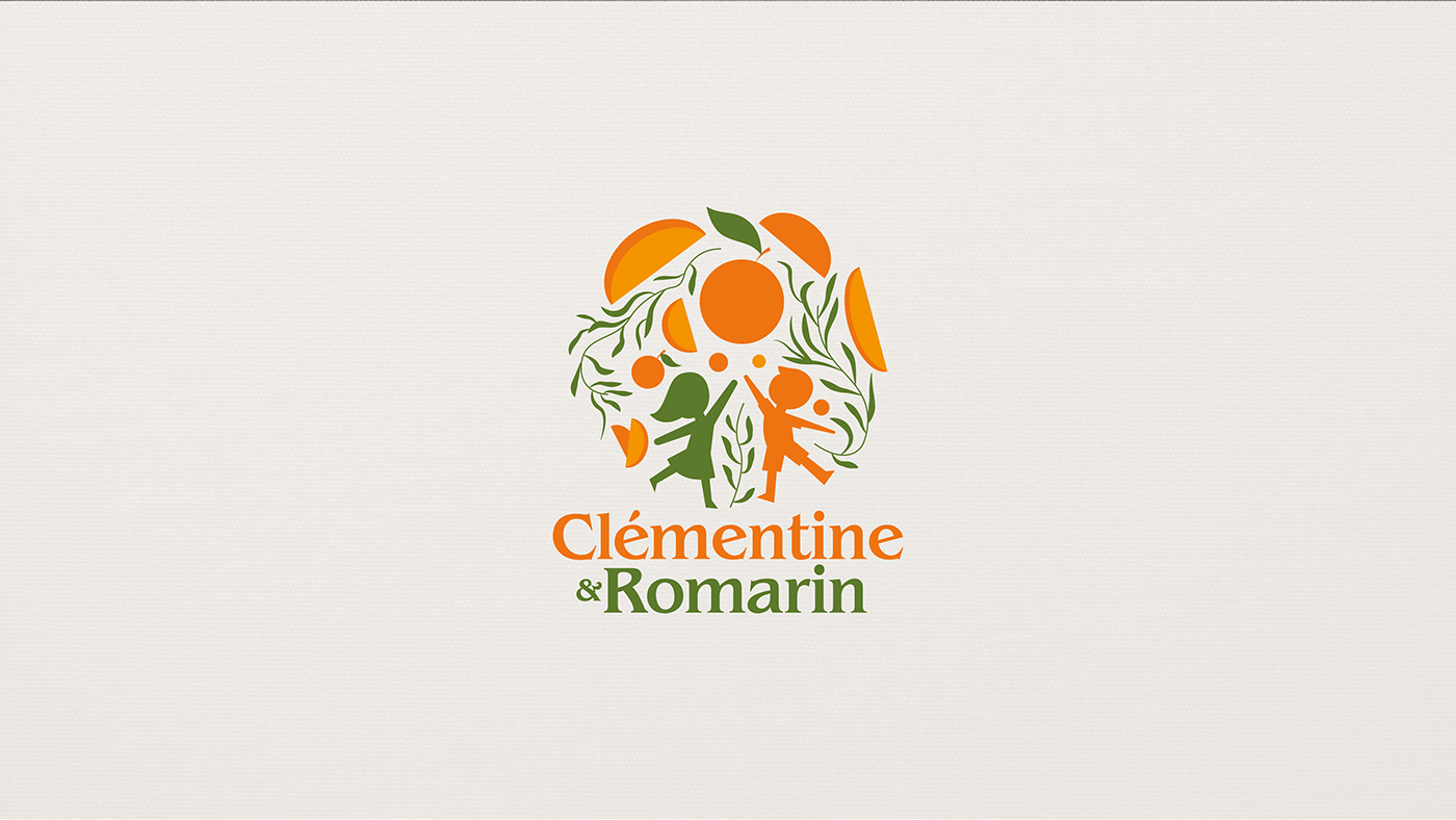 branding  child children Clementine logo orange rosemary