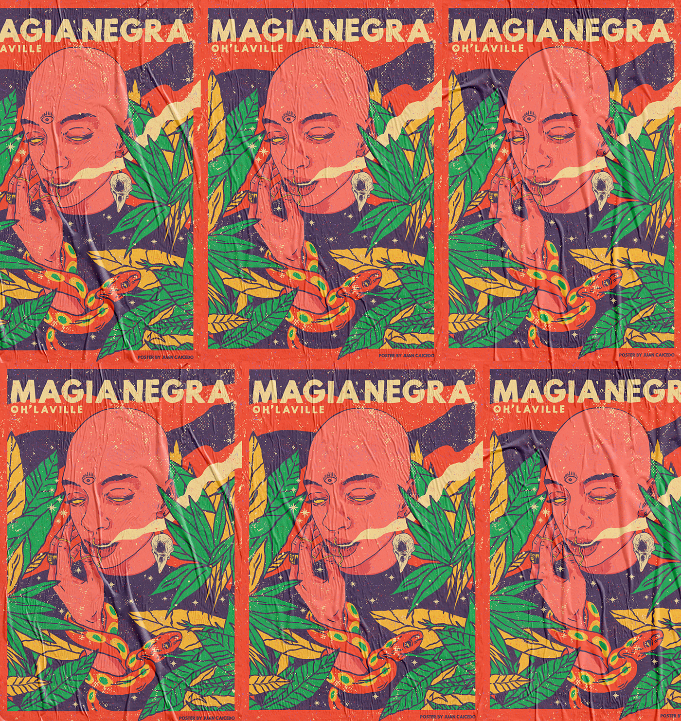 gig poster music poster bogota magia negra graphic design  Merch Music Artwork