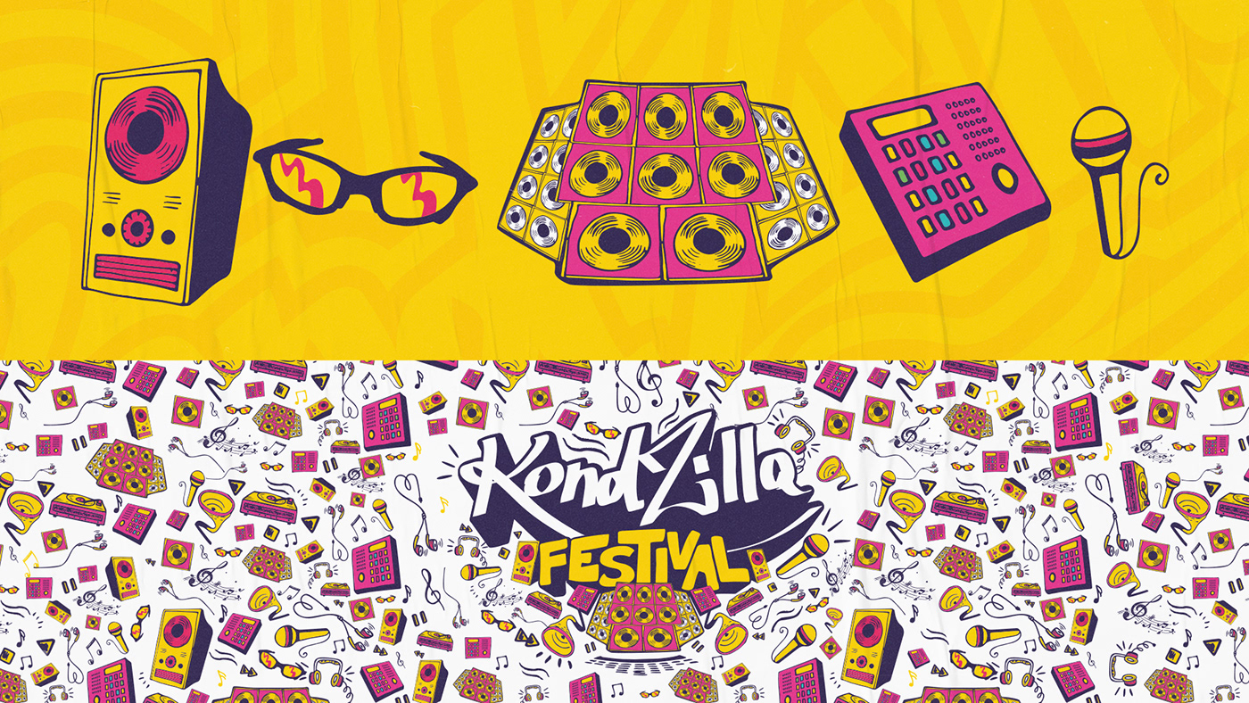 favela festival Funk Kekel kevinho kondzilla graphic design  brand identity Logo Design festival poster